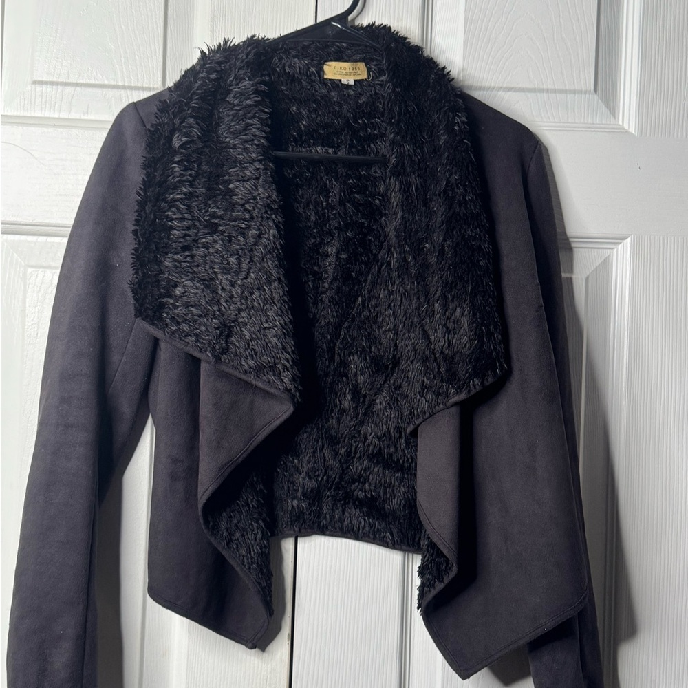 Piko 1988 Black Faux Fur Lined Jacket - Picture 13 of 14
